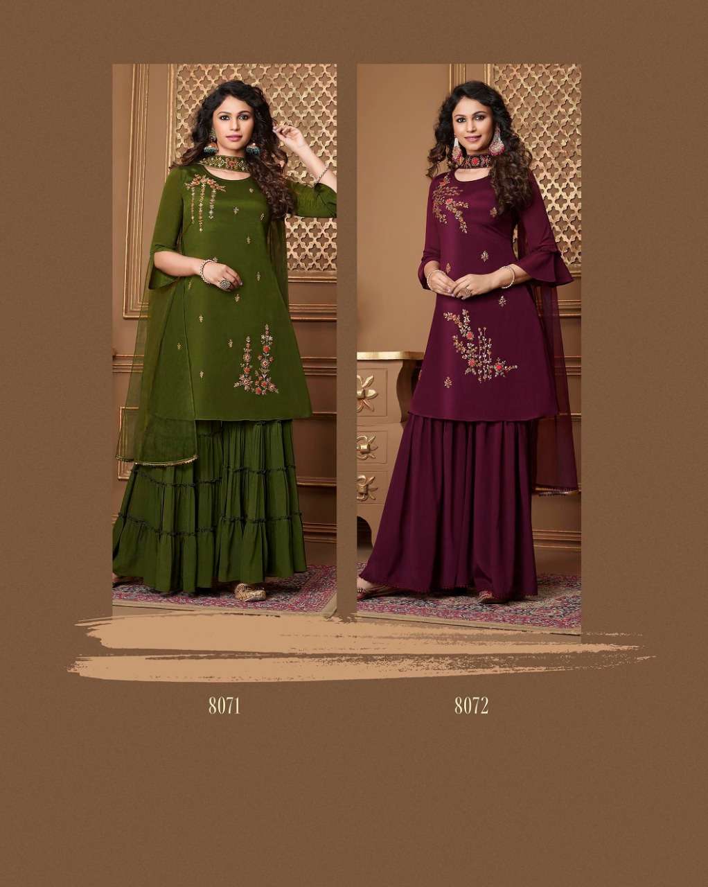 Lily & Lali-Glorious-Handwork-Chinnon-Kurti-Gharara-Organza-Dupatta-Collage1